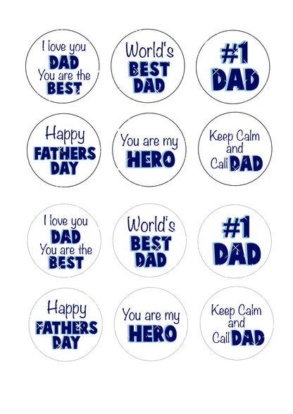 Happy Father's Day Quotes Icing Sheet Cupcake Toppers