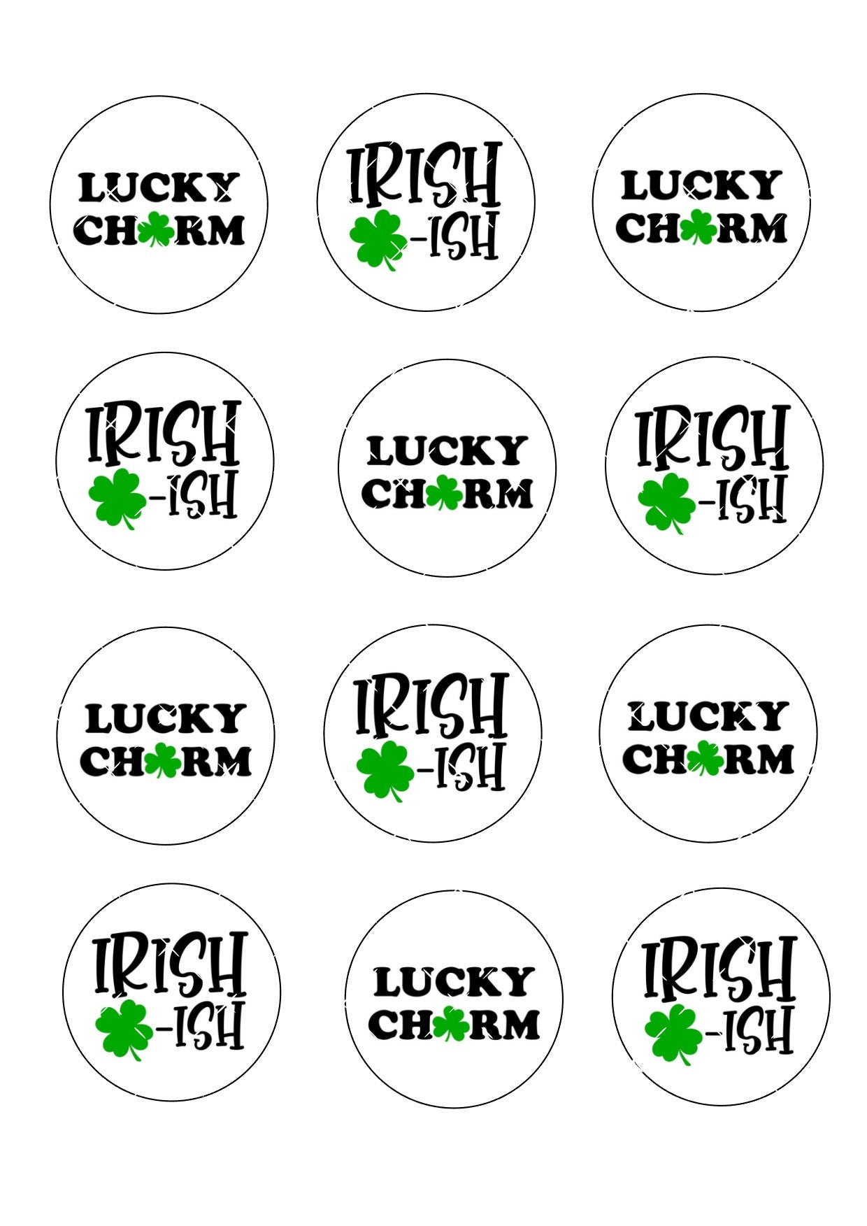 St Patrick's Day Icing Sheet Cupcake Toppers #2