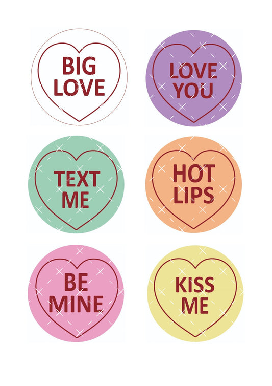 Love Hearts Icing Sheet Cookie Toppers