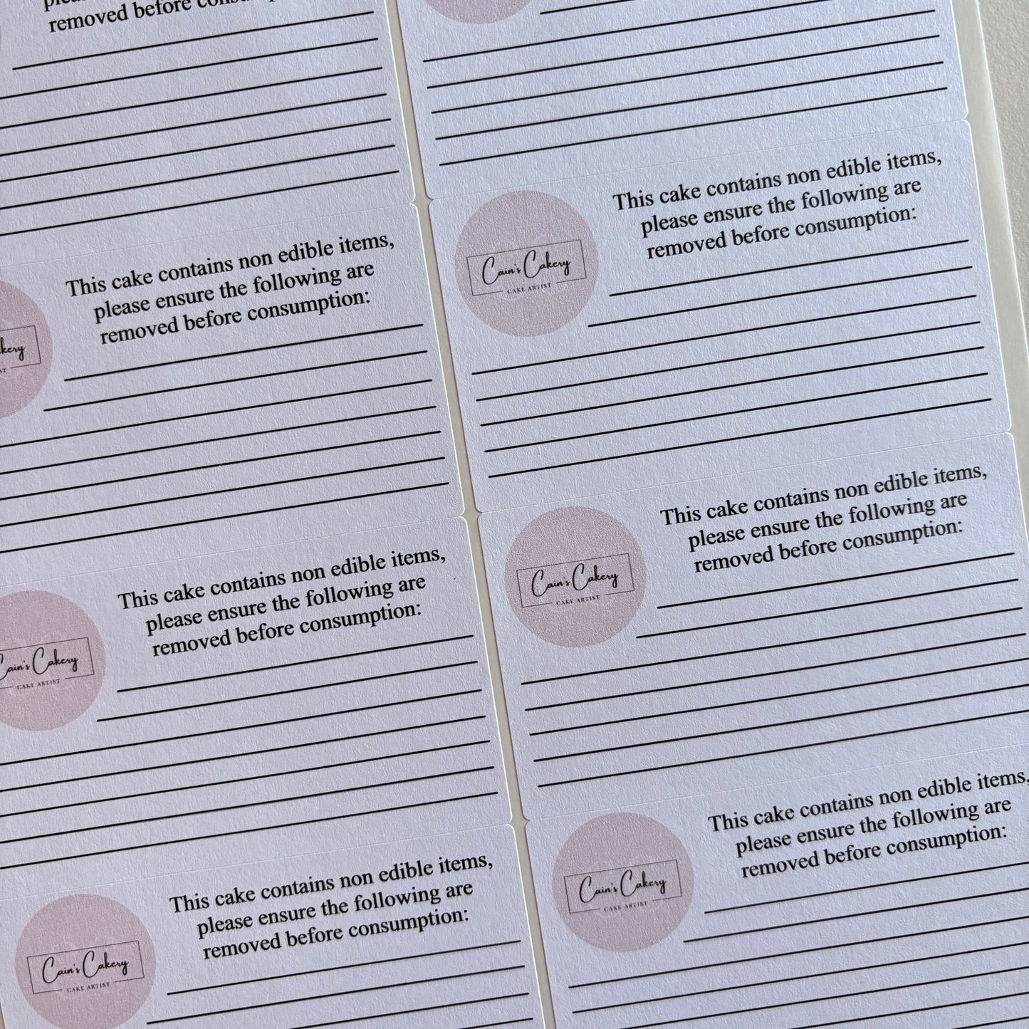 Remove Non Edible Items Stickers