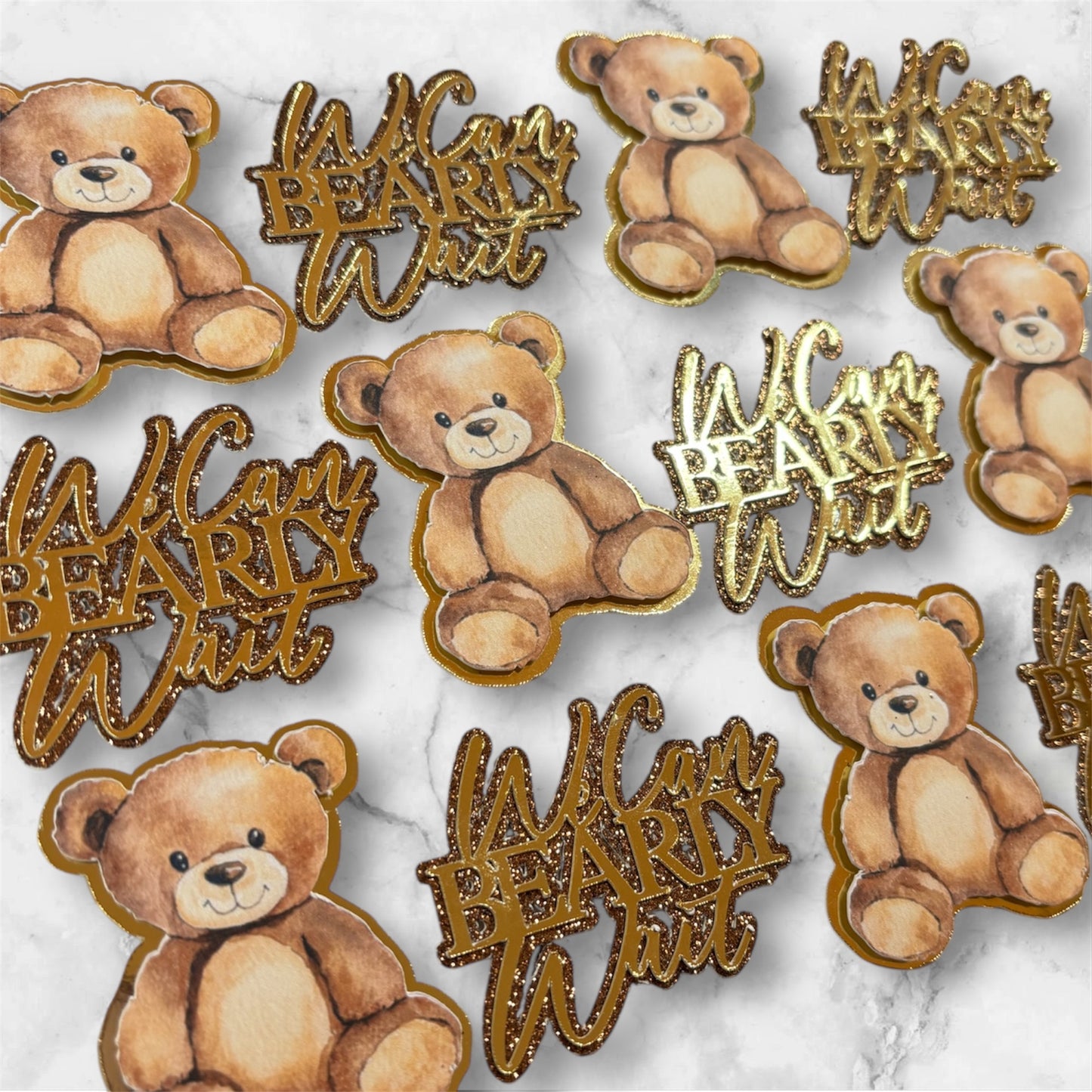 We Can Bearly Wait Card Cupcake Toppers