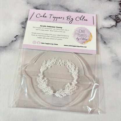 Christmas Wreath Debosser Stamp