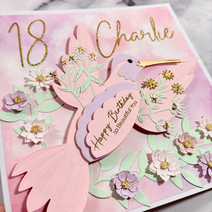 Floral Hummingbird Card