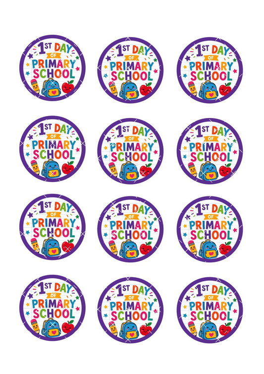 1st Day of Primary School Icing Sheet Cupcake Toppers