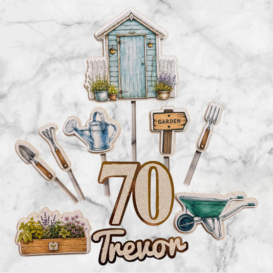 Gardening Cake Topper Set