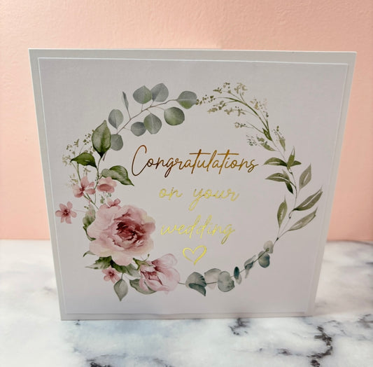 Blush Pink Wreath Foil Card