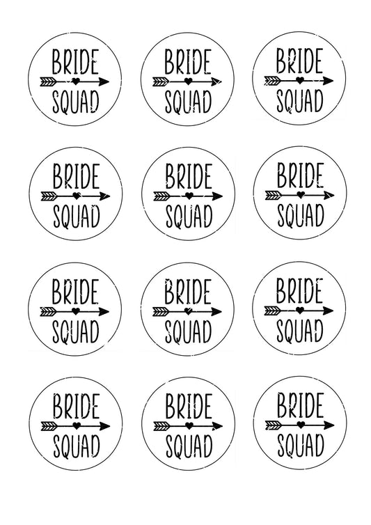 Bride Squad Icing Sheet Cupcake Toppers