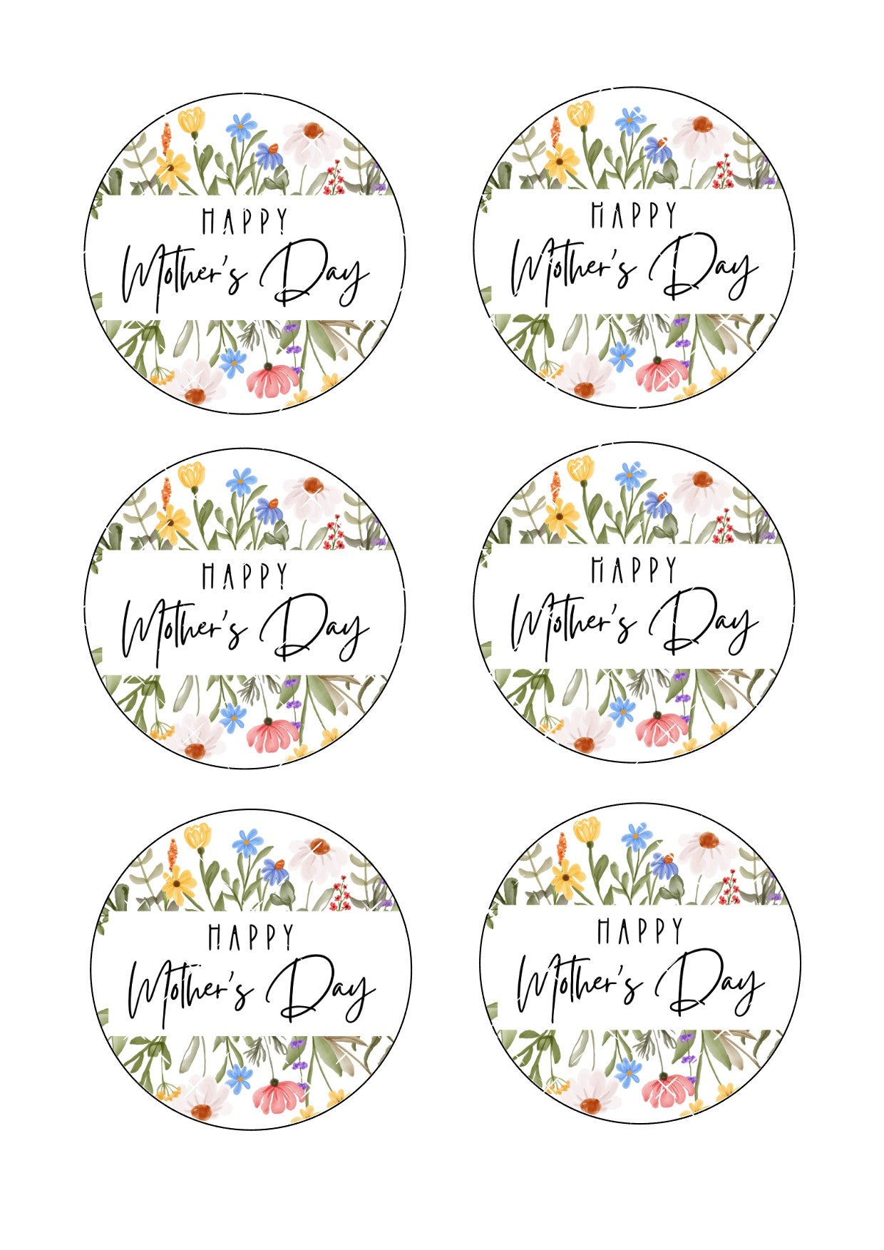 Mother's Day Icing Sheet Cookie Toppers #12