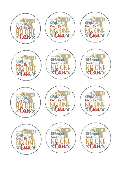 Dad/Grandad Fix It Icing Sheet Cupcake Toppers