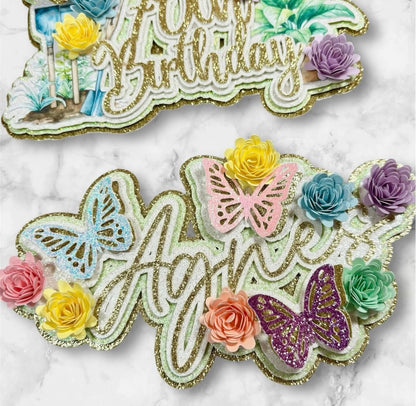 Floral Garden Cake Topper Set