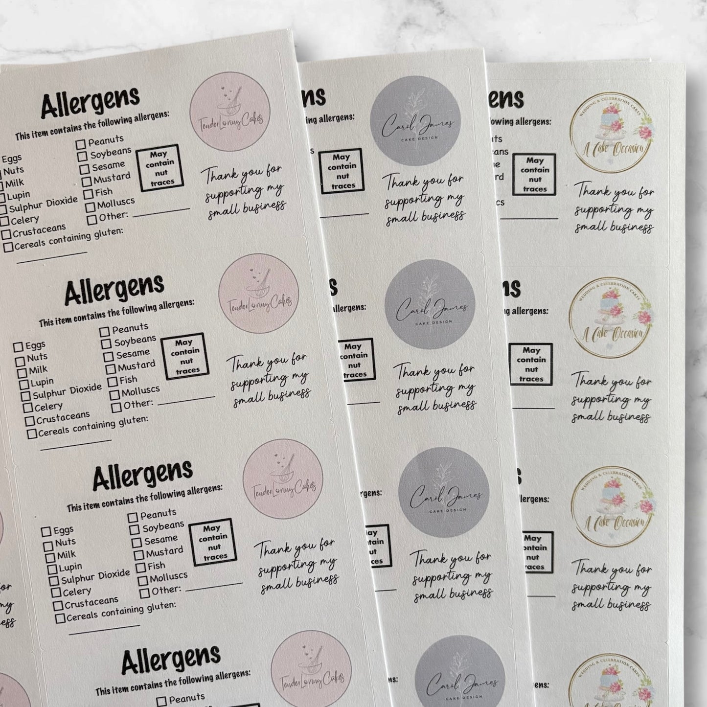 Allergen Stickers