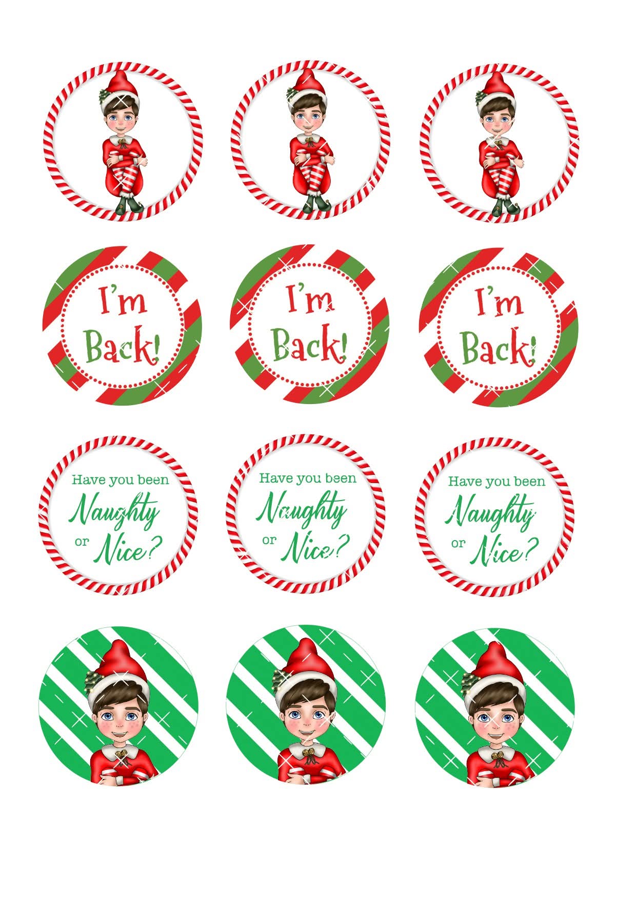 Elf #6 Cupcake Toppers Icing Sheet