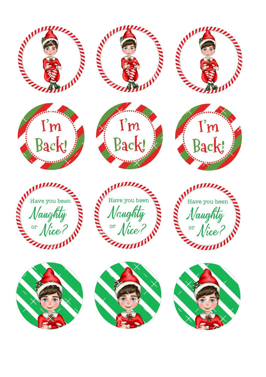 Elf #6 Cupcake Toppers Icing Sheet