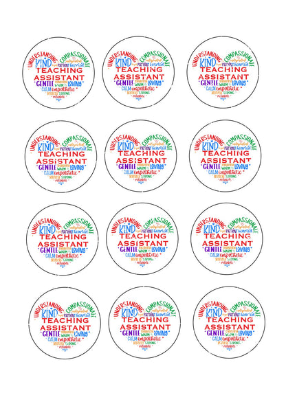 Teacher, Teacher Assistant Quote Icing Sheet Cupcake Toppers