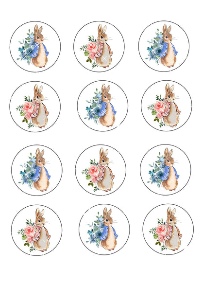 Rabbit Icing Sheet Cupcake Toppers