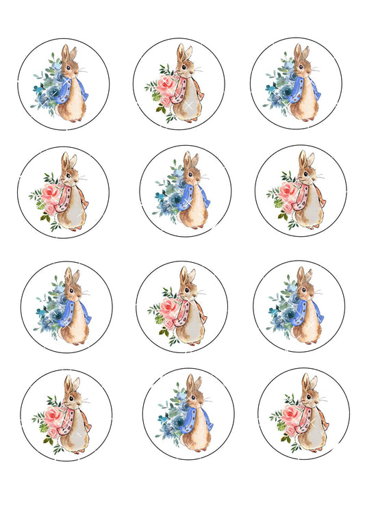 Rabbit Icing Sheet Cupcake Toppers