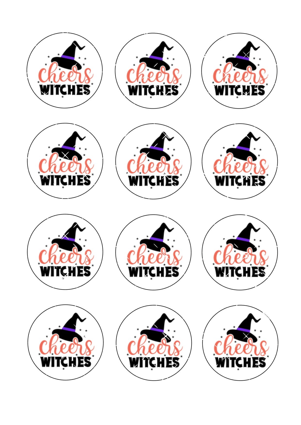 Cheers Witches Cocktail Toppers