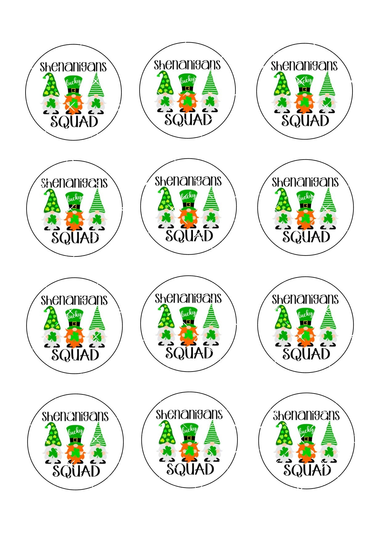 St Patrick's Day Icing Sheet Cupcake Toppers #4