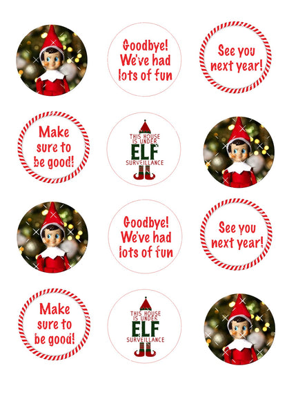 Goodbye Elf Cupcake Set Icing Sheet