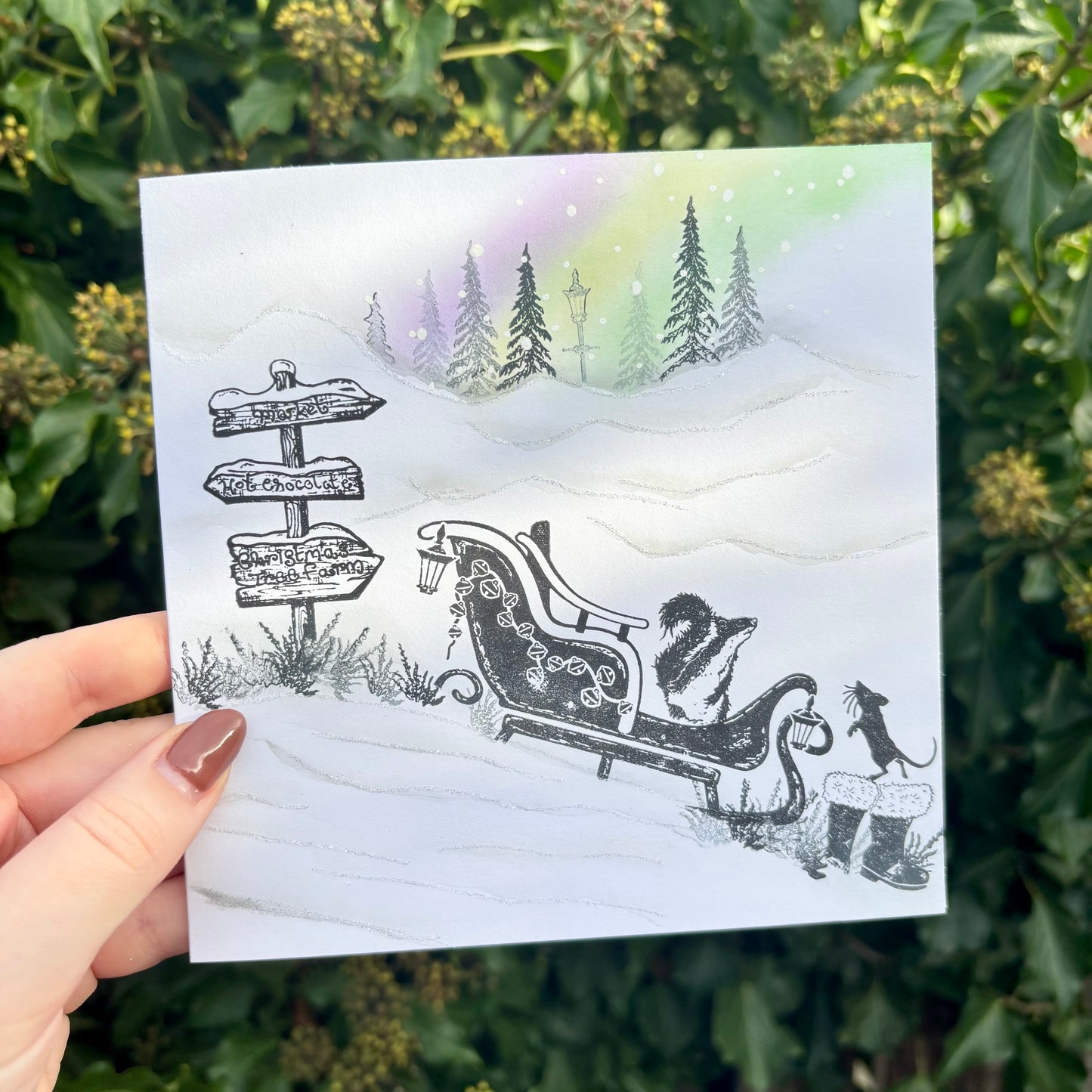 Hand Stamped Christmas Card 2025 #5