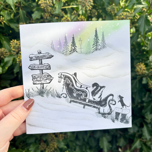 Hand Stamped Christmas Card 2025 #5