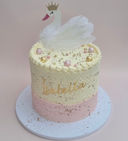 Swan Glitter Card Cake Topper