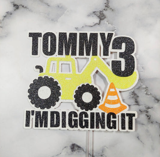 Digger Card Cake Topper