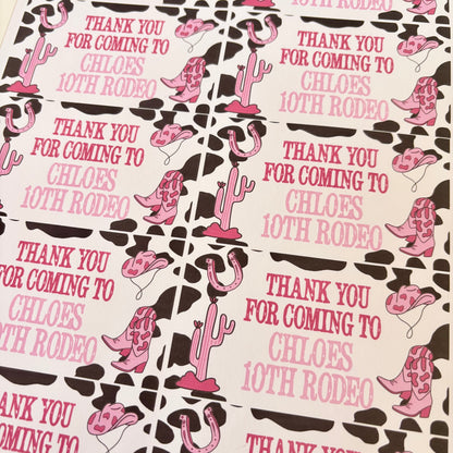 Cow Girl Rodeo Party Stickers