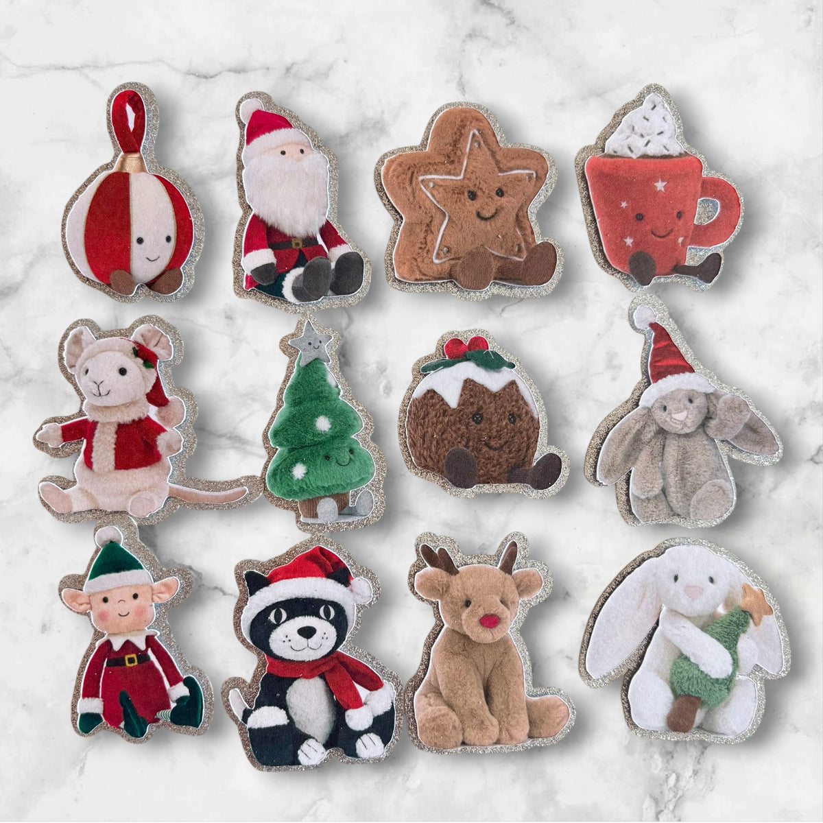 Christmas Jellycat Card Cupcake Toppers