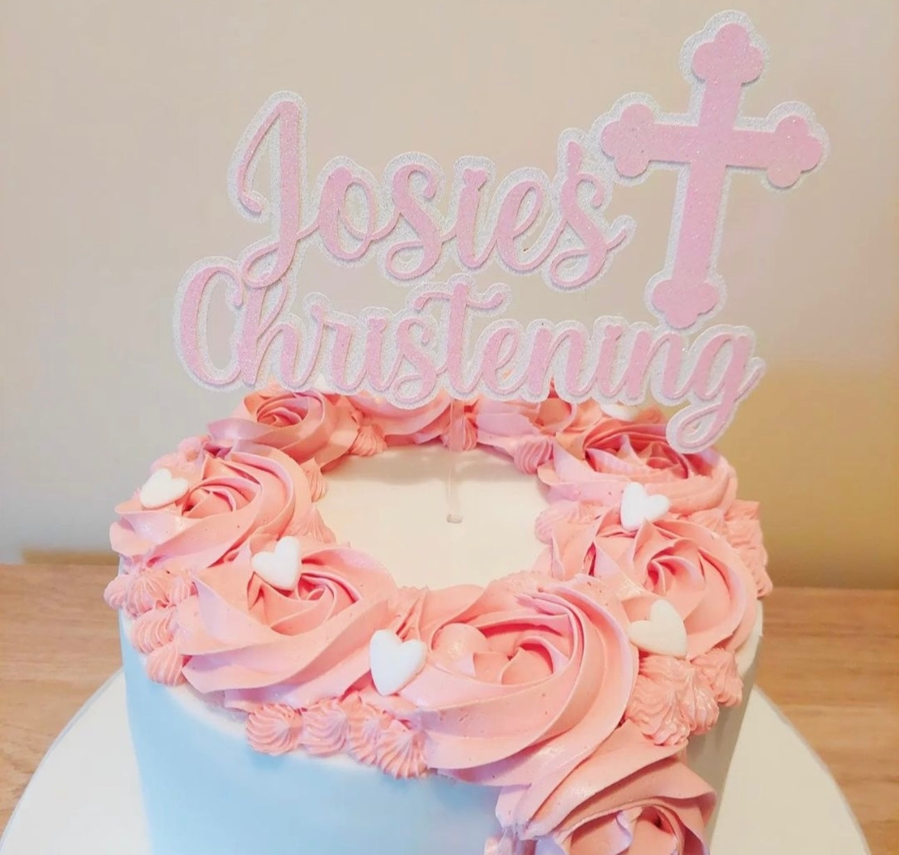 Personalised Christening/Baptism Card Cake Topper