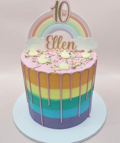 Pastel Rainbow Cake Topper