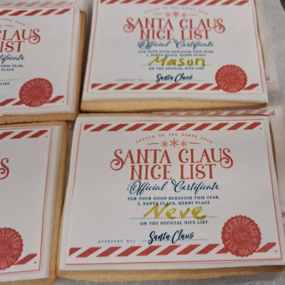 Santa's Nice List Cookie Toppers Icing Sheet