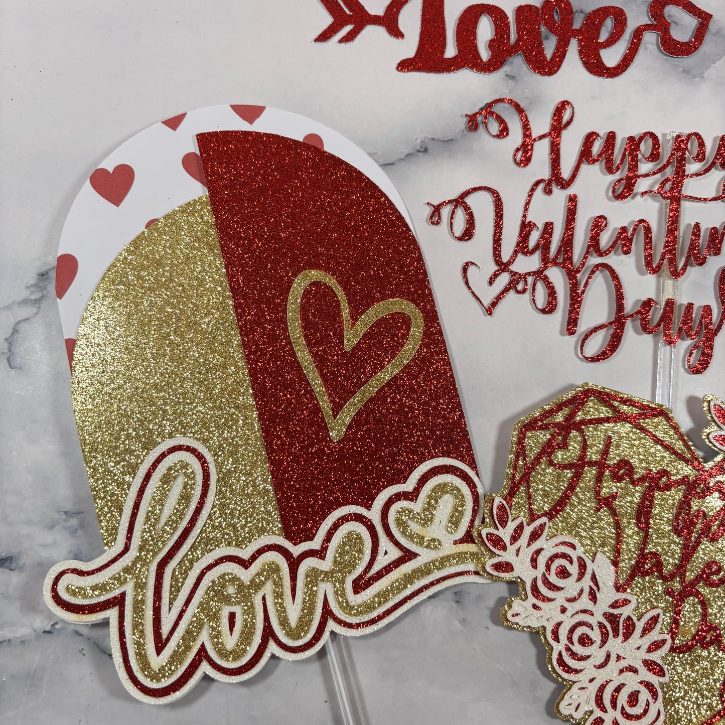 Valentines Card Cake Topper Bundle