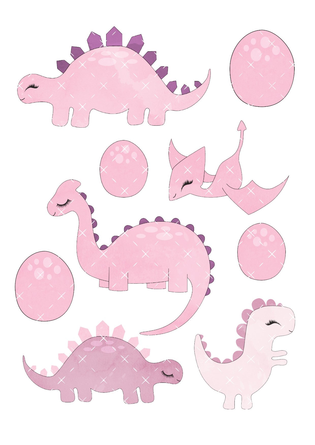 Pink Dinosaur Icing Sheet