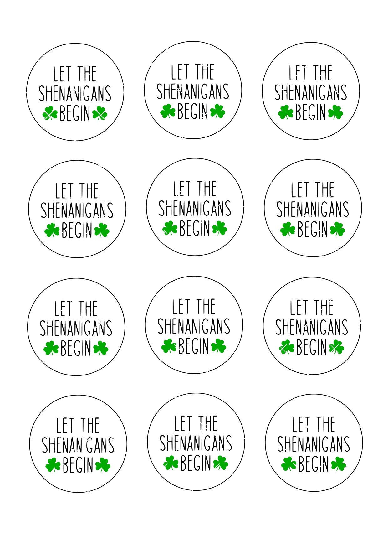 St Patrick's Day Icing Sheet Cupcake Toppers #5