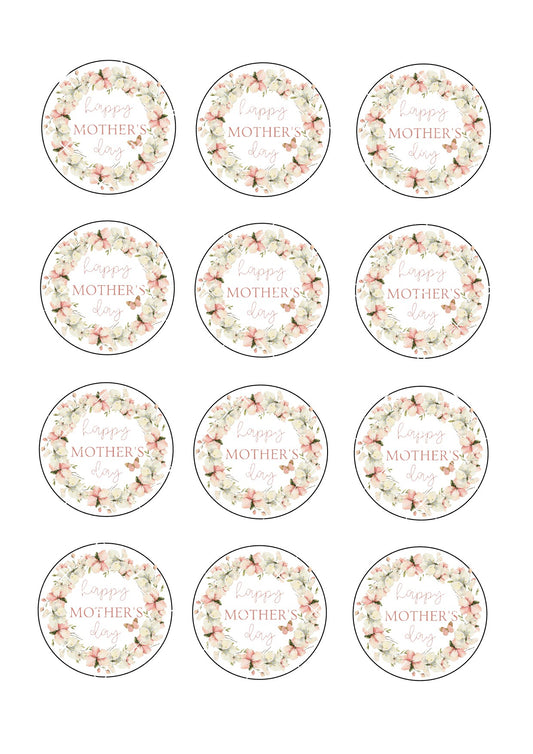 Mother's Day Icing Sheet Cupcake Toppers #6