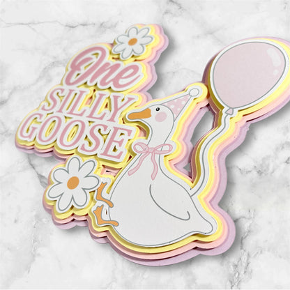 One Silly Goose Card Cake Topper