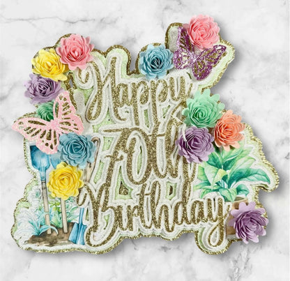 Floral Garden Cake Topper Set