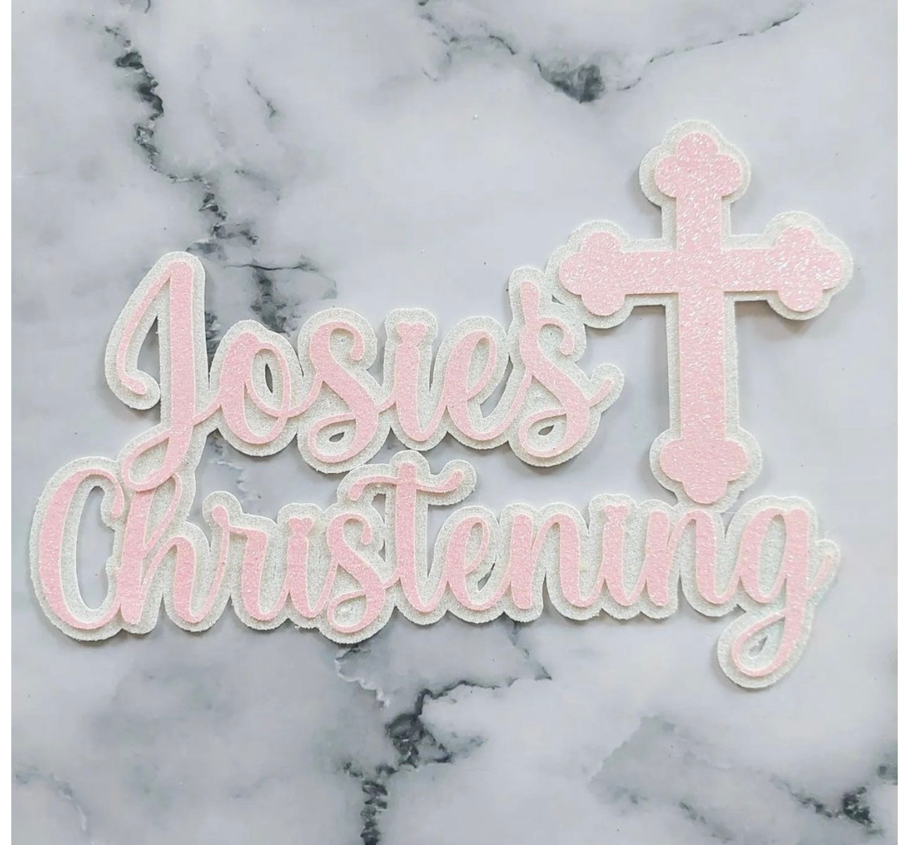 Personalised Christening/Baptism Card Cake Topper