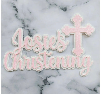 Personalised Christening/Baptism Card Cake Topper