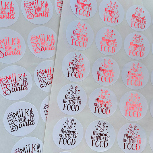 Santa’s Milk & Reindeer Food Stickers