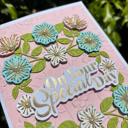 Luxury Floral Hand Stitched Keepsake Card
