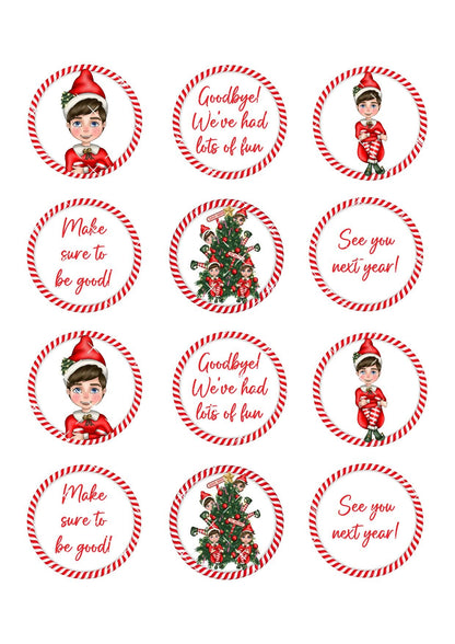 Goodbye Elf Cupcake Set Icing Sheet