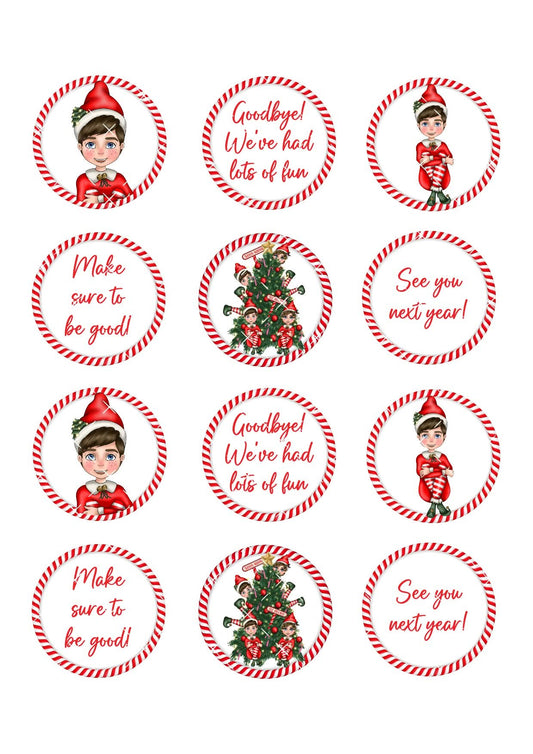 Goodbye Elf Cupcake Set Icing Sheet