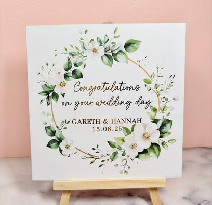 White Blossom Wedding Foil Card