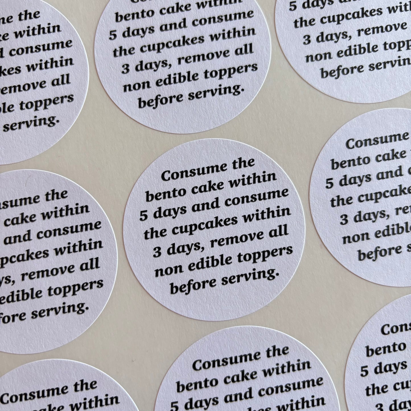 Bento/Cupcake Consume Time Stickers