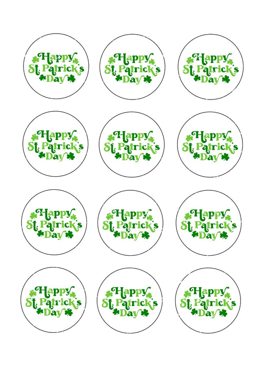 St Patrick's Day Icing Sheet Cupcake Toppers #6