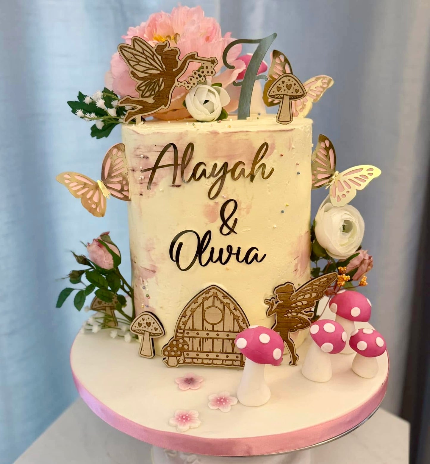 Fairy Wooden Cake Topper Set