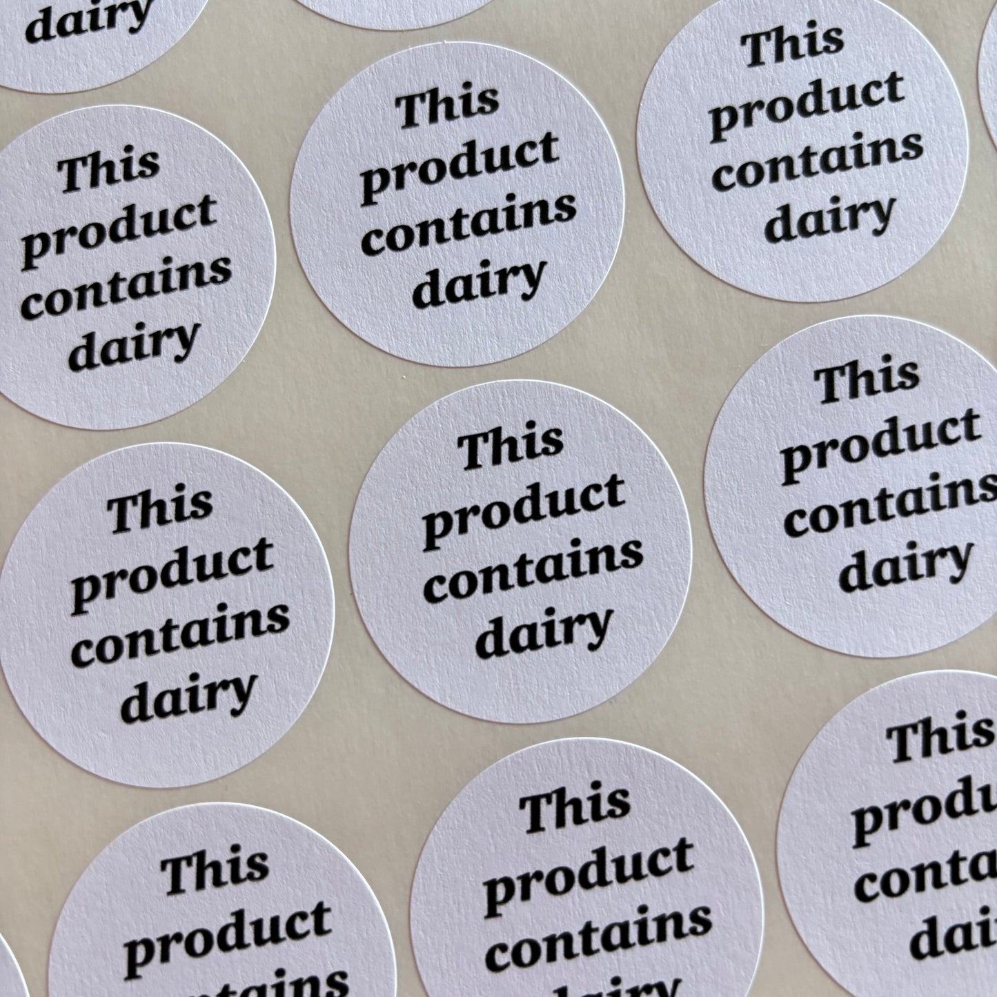 Contains Dairy Stickers