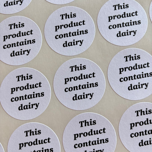 Contains Dairy Stickers